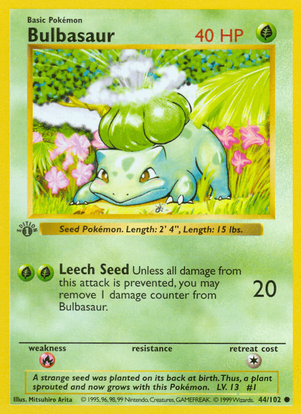 Carta Bulbasaur Base Set