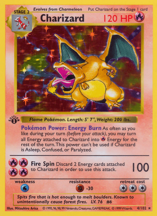 Carta Charizard Holo Base Set